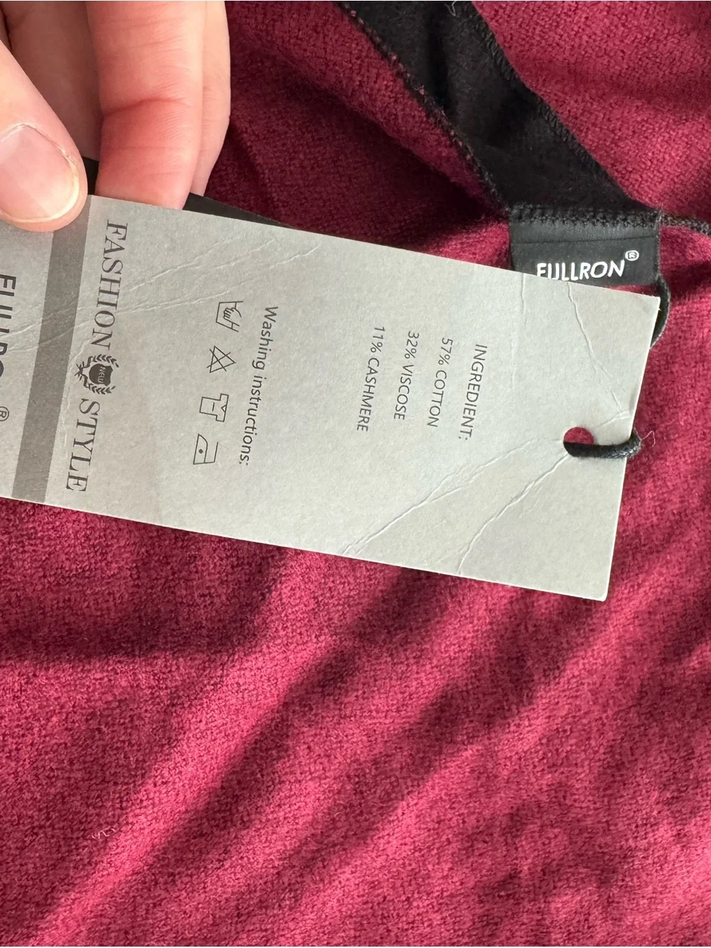 Fulton Wine Red Scarf with Black Trim